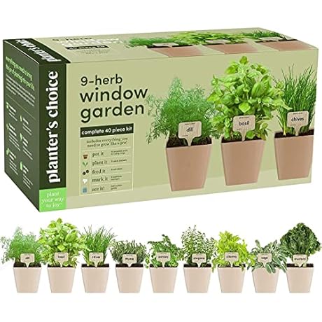 Planters' Choice Indoor Windowsill Herb Garden Kit