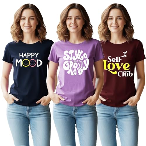 Image of MIST N FOGG Casual Printed Womens Combo Tshirts