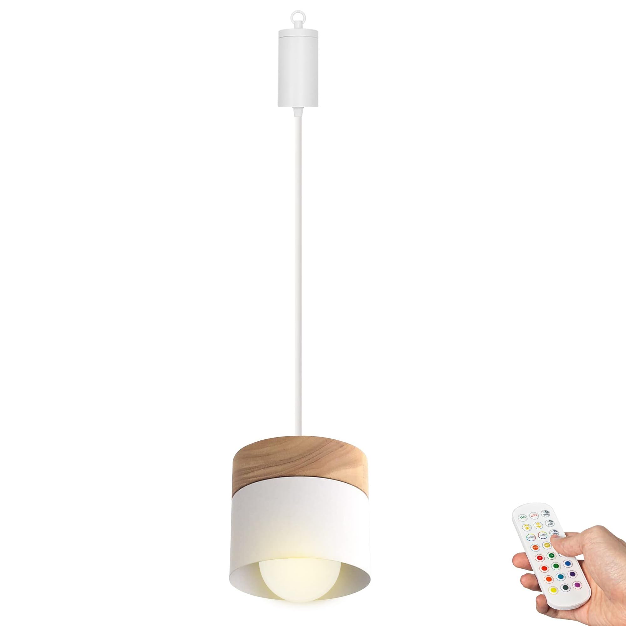 3 x boho lamp hanglamp met batterij afstandsbediening plafondlamp zonder stroom stroomaansluiting hanglamp batterij aangedreven draagbare paraplu rotan lampenkap IP44 waterdicht buitenverlichting