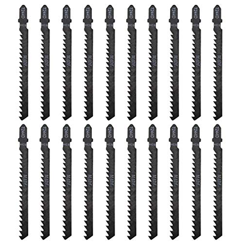 Sipery 20 Pieces Jigsaw Blades T244D T-Shank Contractor Jigsaw Blades 4inch for Fast