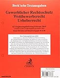 Gewerblicher Rechtsschutz, Wettbewerbsrecht, Urheberrecht 63. Ergänzungslieferung: Rechtsstand: Februar 2019