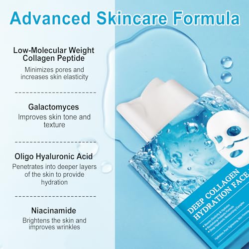 Mascarilla Colageno Facial Coreana, Mascarilla Facial Coreana, Mascarilla de Colageno, Nutrir Mascarillas Faciales, Bio Collagen Mask, Reduce las Arrugas, Mantiene la Piel Joven, Mejora la Elasticidad - imagen 6