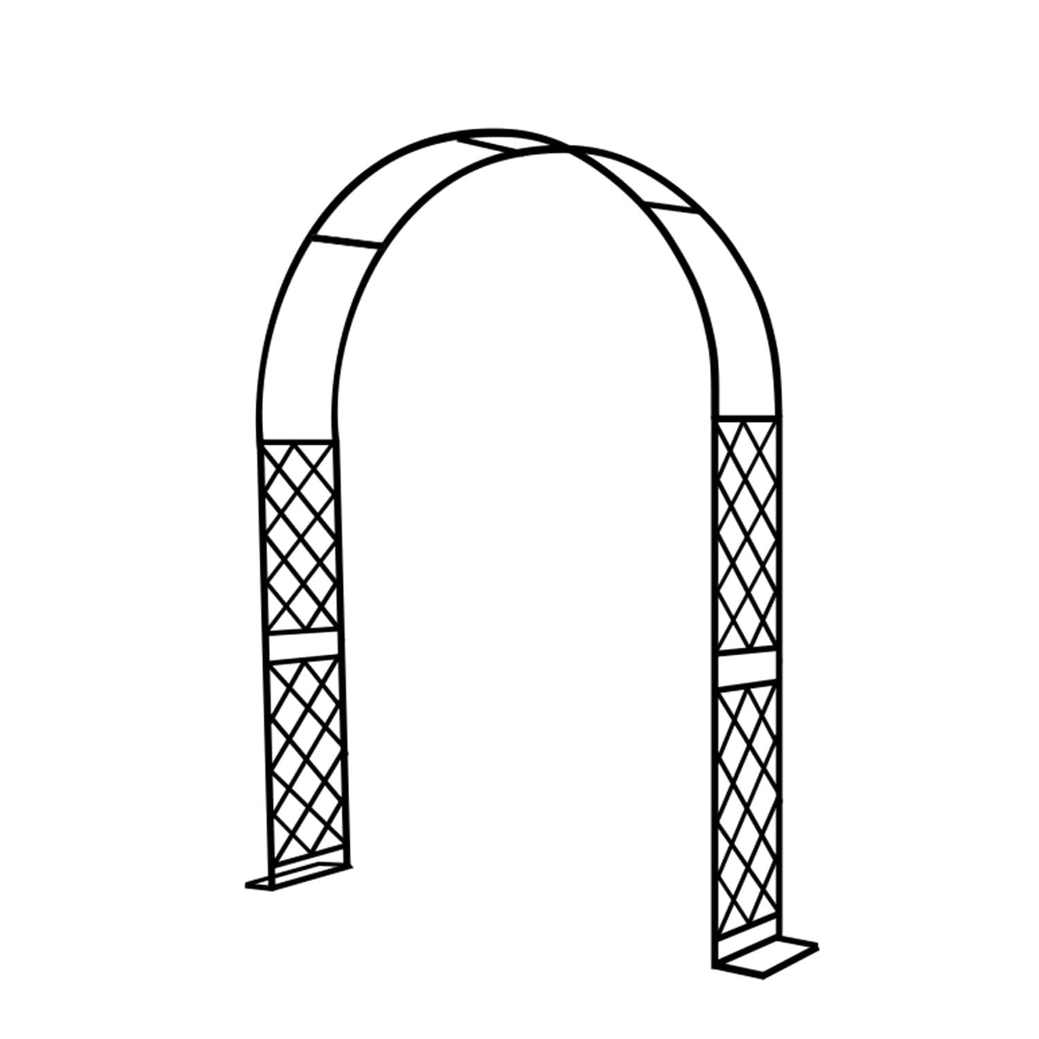 Arche de jardin en métal treillis Pera noir pour décoration de terrasse