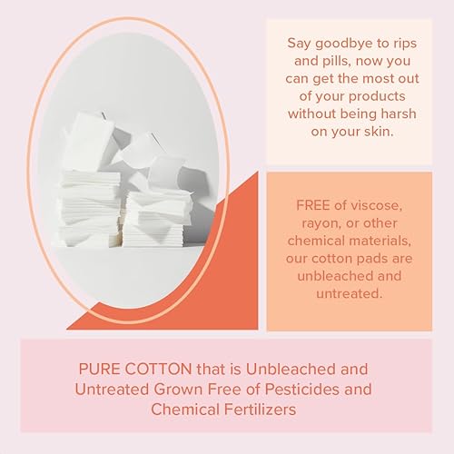 Miniatura 5 de White Rabbit Almohadillas de algodón de algodón desnudo prémium clásicas 100 piezas auténticas 100 algodón sin blanquear y sin tratar cultivadas sin