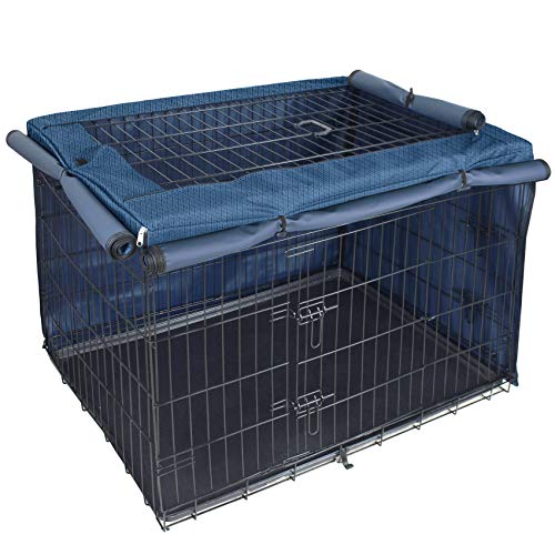 Explore Land Chew Proof Dog Crate Cover for 48 Inches Wire Cage, Heavy-Duty Lattice Pet Kennel Covers Compatible with 1…