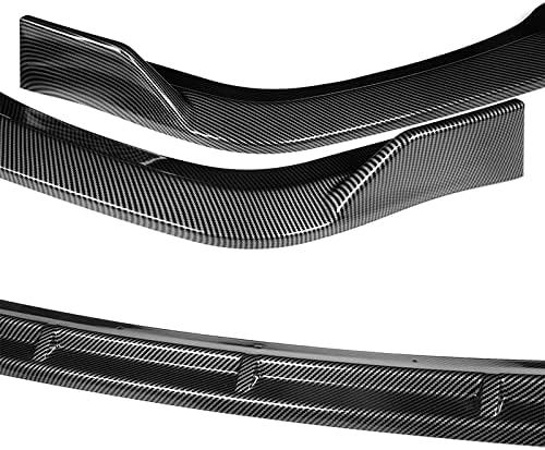 3PCS Front Bumper Lip Kit fit for compatible with 2017-2021 Honda Civic SI, Type-R Style Splitter Trim Protection Spoiler, Air-Dam-Chin-Diffuser (Carbon Look)