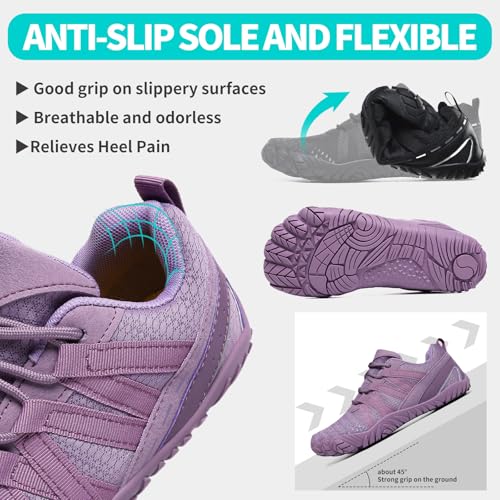 Image of Barefoot Shoes Women Men Minimalist Zero Drop Wide Toe Box Water Shoes Hiking Barefoot Footwear Unisex Sneakers for Workout Cross-Trainer Walking Running Camping Grounding Beach Weightlifting Sport