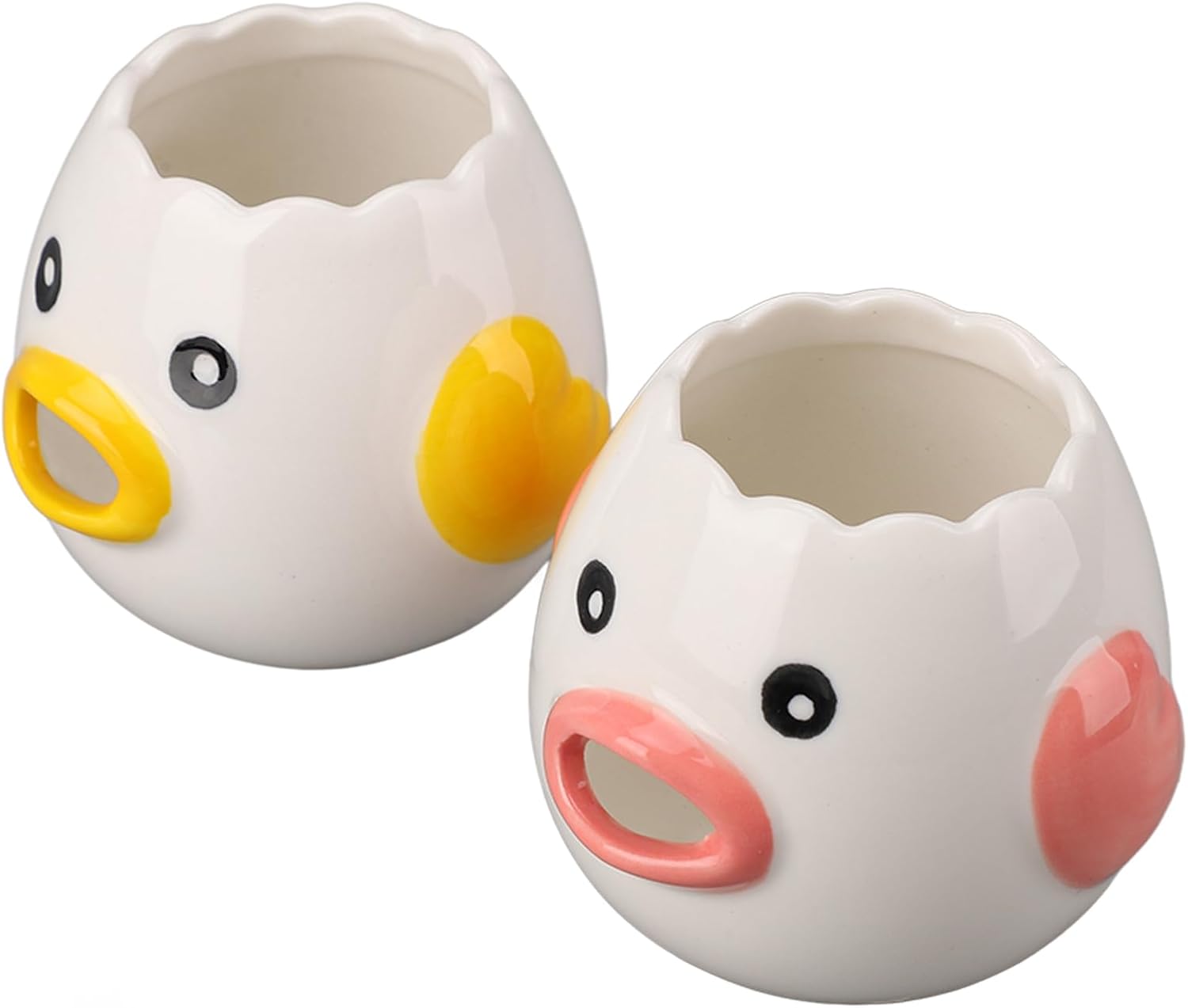 Egg Separator Ceramic Chicken Shaped Fun Yolk White Filter for