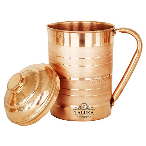 Copper Jug Pitcher Drinkware Water Storage Serve Ayurveda Good Health Benefits (57.5 Oz) #TOP2