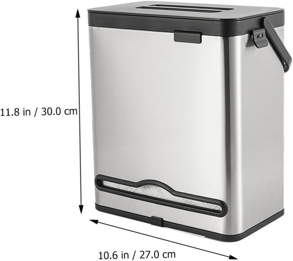 Garbage Can Trash Can for Cars Small Trash Can Trash Can with Lid Small Trash Container for Cars Trash Bin for Car Rubbish Holder Stainless Steel Cupboard Organizer