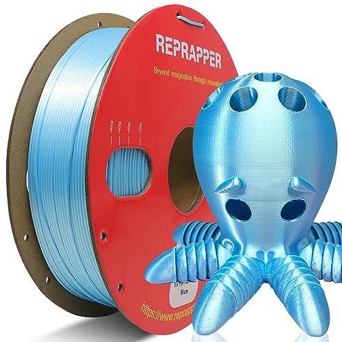 Image of RepRapper Blue Silk PLA, Silky Shiny PLA Filament 1.75 MM (+-0.03 mm), 1KG Shine 3D Printer Filament for 3D Printer