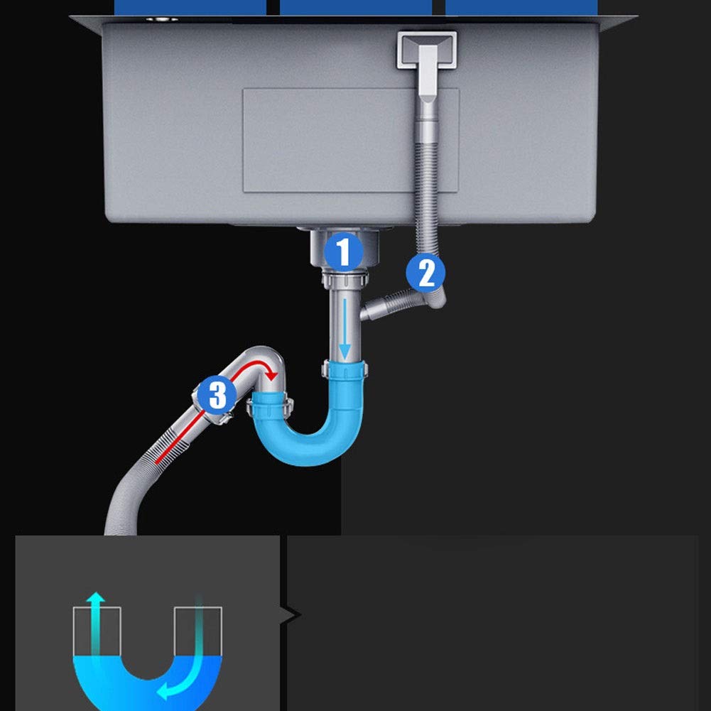 Fregadero de lavandería, Fregadero de Cocina de un Solo Seno de Acero Inoxidable con Grifo Integrado, Kit Completo de fontanería, desagüe y Accesorios (tamaño: 680x450x220 mm).