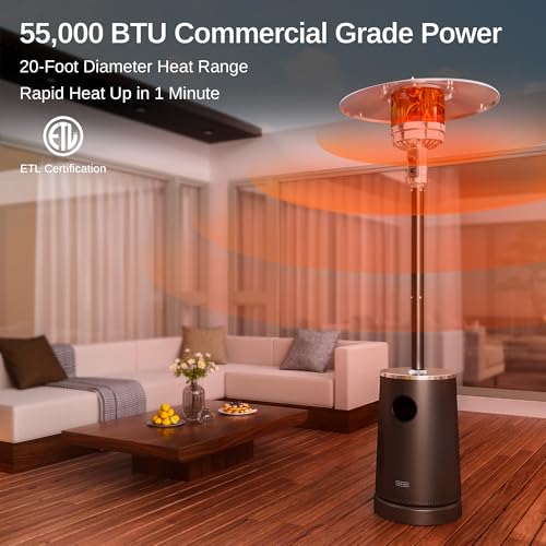 Eastoak55000btupatioheaterwithsandboxtabledesignthickerstainlesssteelburnerwheelstripleprotectionsystempropaneoutdoorheaterforhomeandresidentialcommercialgradebrown Urban Country Home Decor East oak 55000 btu patio heater with sand box table design thicker stainless steel burner wheels triple protection system propane outdoor heater for home and residential commercial grade brown urban country home decor