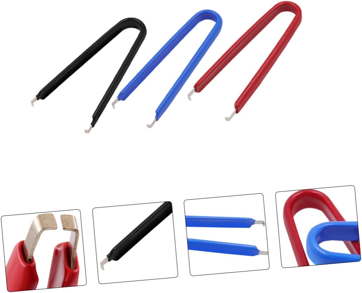 3pcs U-shape Electronic Component Pickup Clamp Mixed Color Ic Chip Grabber Tool for Efficient Mobile Computer and Jewelry Repair