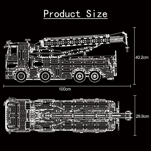 XZRUK Technik Truck RC Wrecker, 10966 Teile Groß MOC Technik Ferngesteuertes Kranwagen Modell mit Motoren Kit… – Bild 6