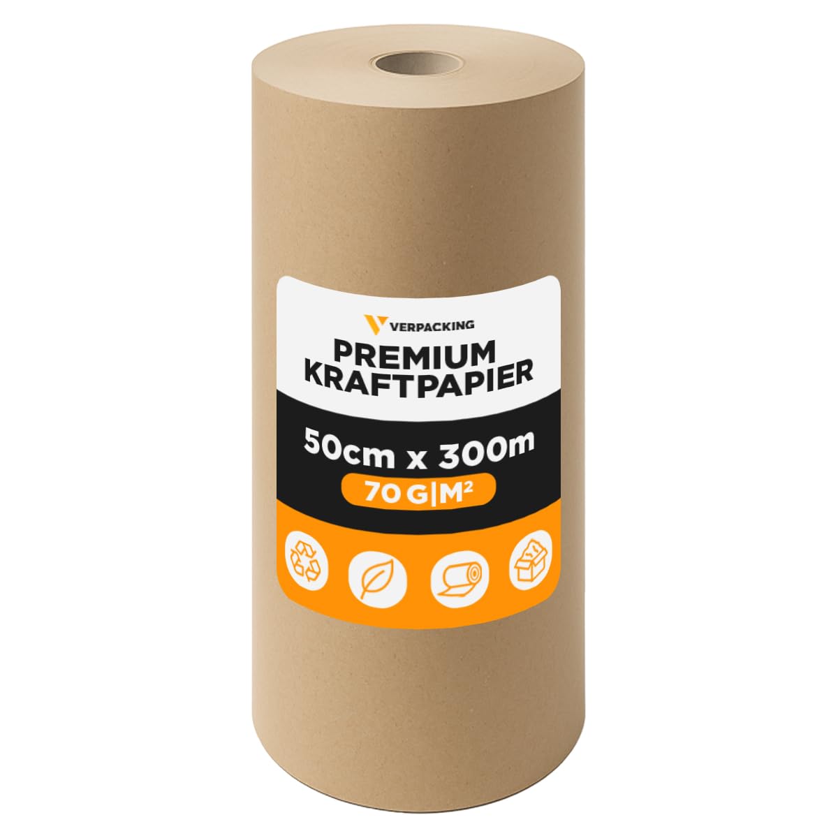 verpacking papel kraft 70 g/m2 en rollo 50 cm x 300 m marrón [tamaño a elegir] papel de embalar para envolver regalos manualidades mudanza y relleno