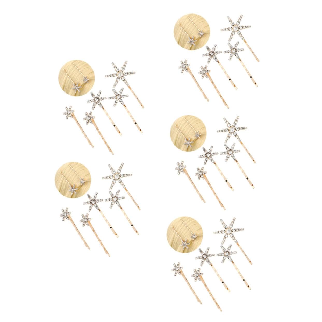 FRCOLOR 5 Set Di Fermagli Per in Lega Per Donne Fermagli Laterali Con Strass Decorazioni Per Da Festa Stelle 5 Pezzi*5