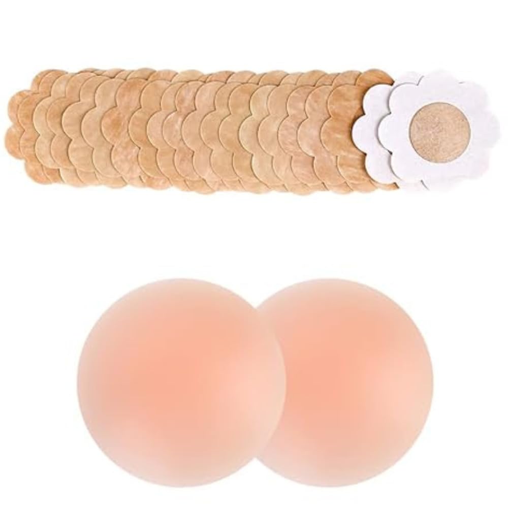 10 Pcs Nipple Covers and 2 Pcs Silicone Nipple Cover for Women Nipple Pasties Disposable Nipple Stickers for Women Nipple Breast Covers-image-0