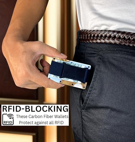 Resin Wood Pattern Aluminum Wallet for Men & Women, Slim, Minimalistic & Seamless Blocks RFID Scanners with a Cash Strap Card Holder Wallet Strap White3