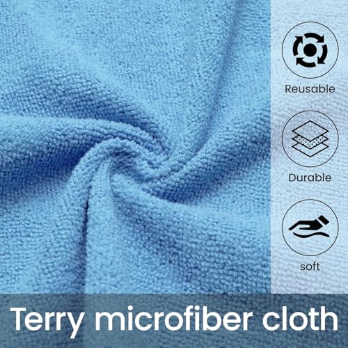 Image of Microfiber Cleaning Cloth Roll - 25x25cm Tear-Away Reusable Towels, Super Absorbent Washable Lint-Free Rags for Kitchen, Car, Glass & Garage - Multicolor (30)