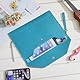 Wonderpool A4 Umschlaghülle Aktenmappe Datei-Hülle Verdicktem PU Leder mit Andgelenkriemen und Taschen Beutel für Dokumente Schreibwaren Tablet-PC Halter Organizer Tasche (Cyan)