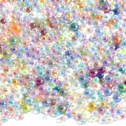 Incinkod 100g Round Glass Micro Bubble Beads 1.25-3mm Colorful