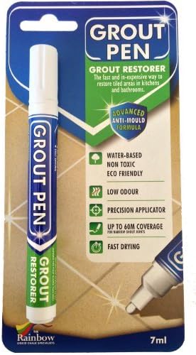 Grout Pen White - Ideal to Restore the Look of Tile Grout Lines by Rainbow Chalk Markers Ltd