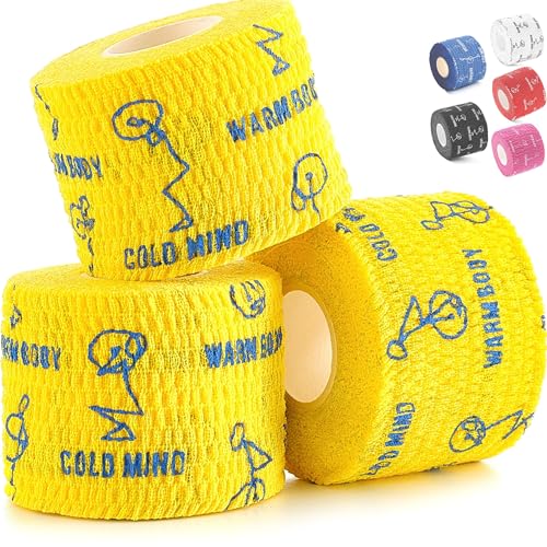 Image of WARM BODY COLD MIND 1.85 inch Weightlifting Thumb Tape - Hook Grip Tape for Powerlifting, Cross Training, Gym Tape, Workout, Weight Lifting Tape, Athletic Finger Wrap (Yellow 3 Rolls)