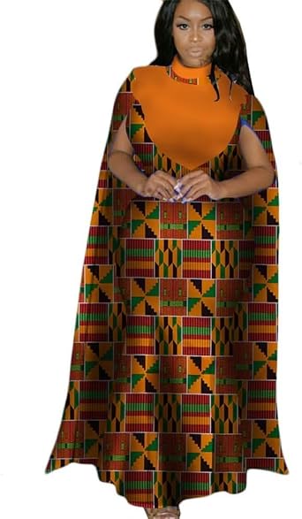 XIAOHUAGUA African Maxi Dresses for Women Elegant Cotton Print Traditional Ethiopia Style Female Church Robes