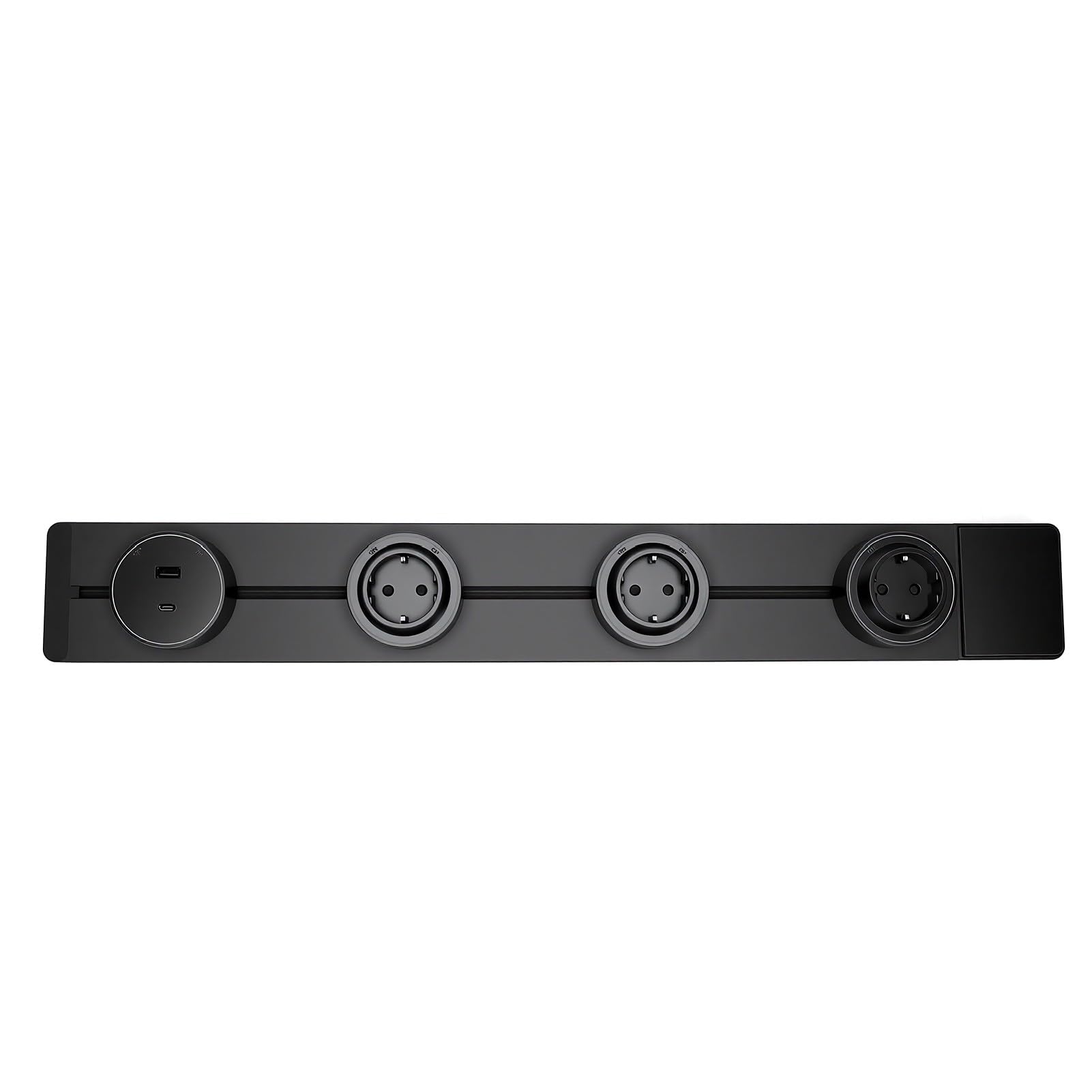 ASHATA Toma de Corriente de 60 Cm, 3 Tomas de CA, USB A C, 10 W