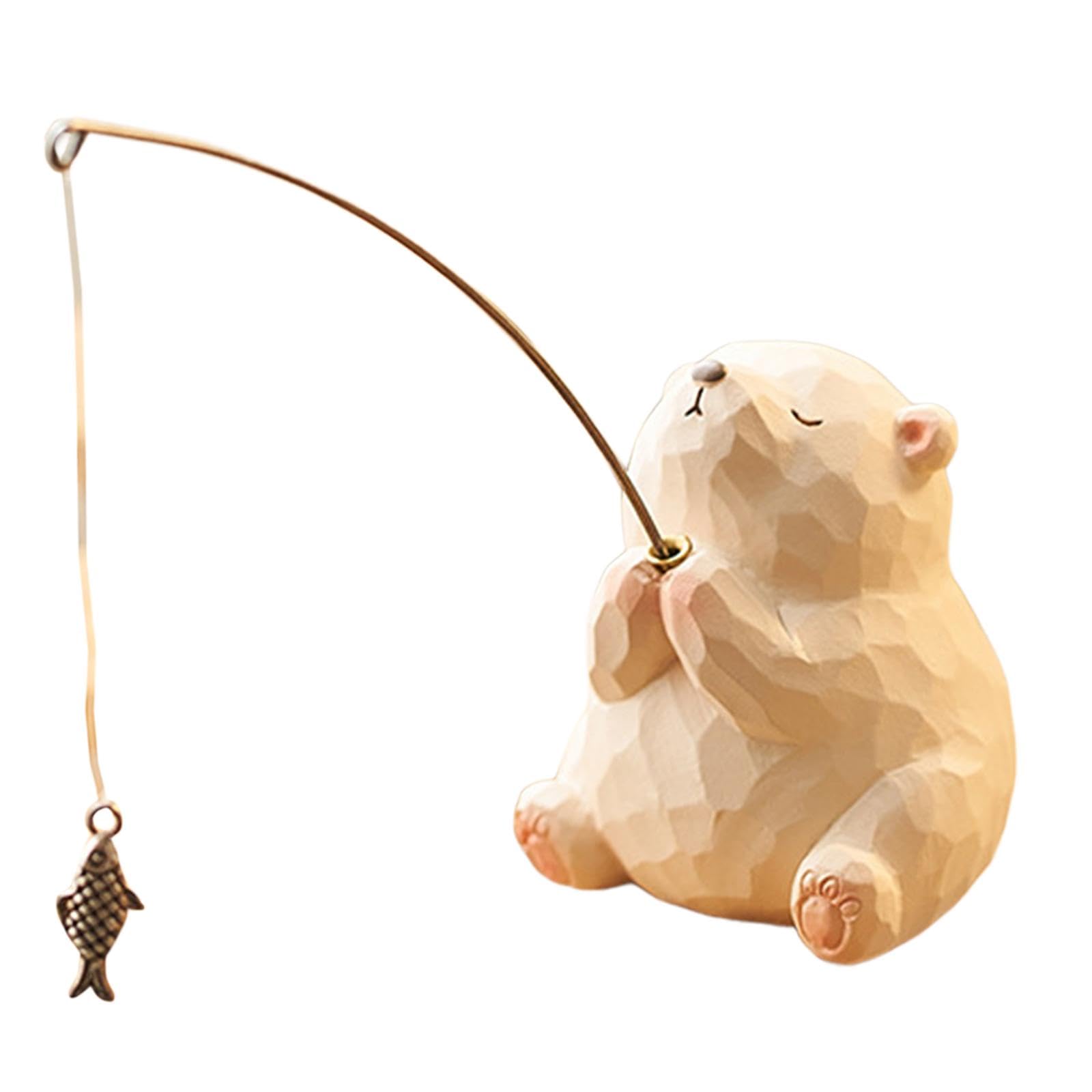 Amazon.co.jp: Leefasy かわいい動物釣り置物樹脂ミニチュア彫刻装飾