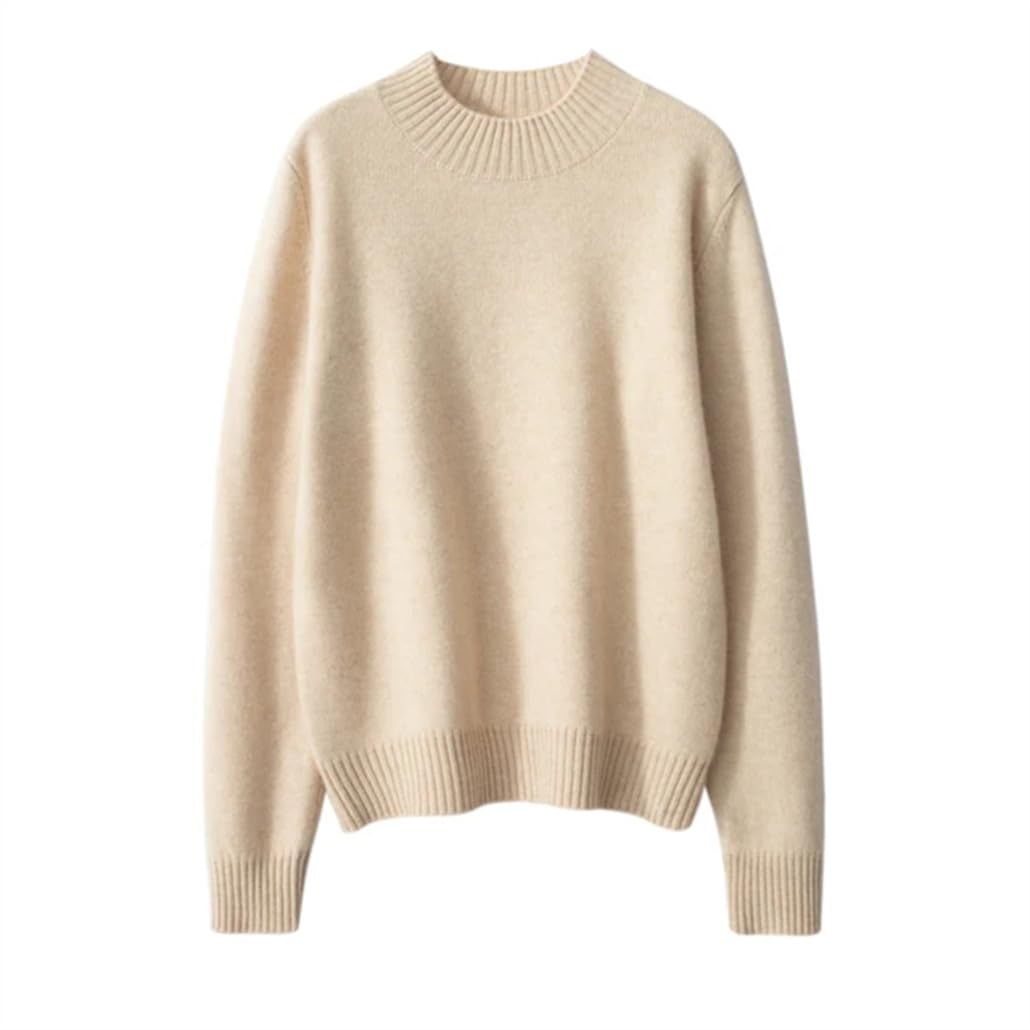 Autunno e Inverno Donna Cashmere Addensato Mezzo Collo Alto Maglione Solido Sciolto Caldo Mag
