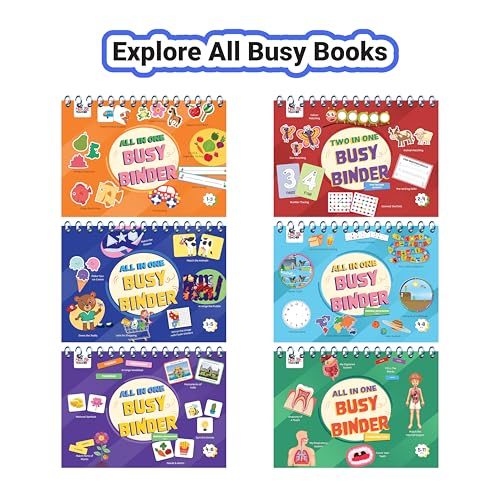 My House Teacher Brain Booster Busy Book, Kids Activity Play Book for 2 to 5 years old, 9 Interactive Activity Binder for Early Learning, Montessori Book with hook and loop, 60+ Cut-outs with cornered edges, Tear proof, Spiral Binding,Preschool sticker book for toddler activities - Image 5