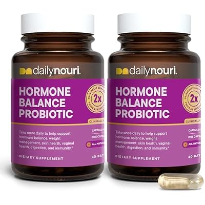 Daily Nouri Hormone Balance Probiotics For Women | Hormone Balance For Women | PMS, Hormonal Acne, Bloating Support | 7 Clinically Studied Strains + Omega | 30-Day Supply