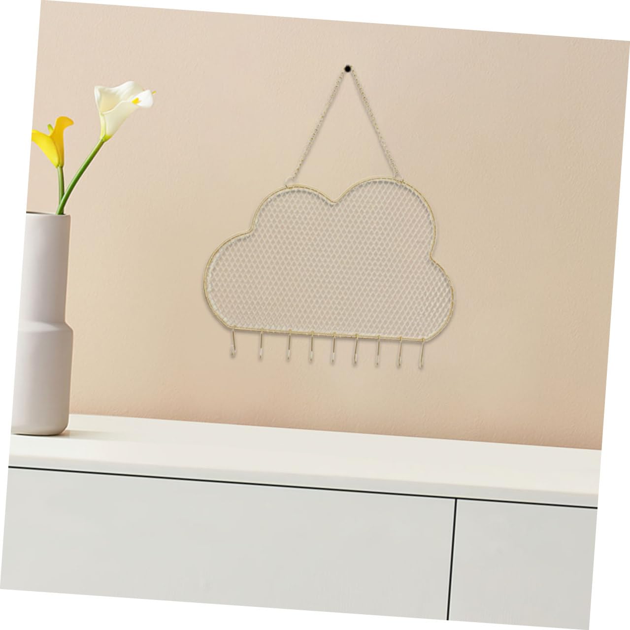 Lurrose 2stücke Hängender Ohrringständer aus Wandmontage mit Gitterdesign für Schmuckaufbewahrung und Präsentation in Schlafzimmer oder Badezimmer