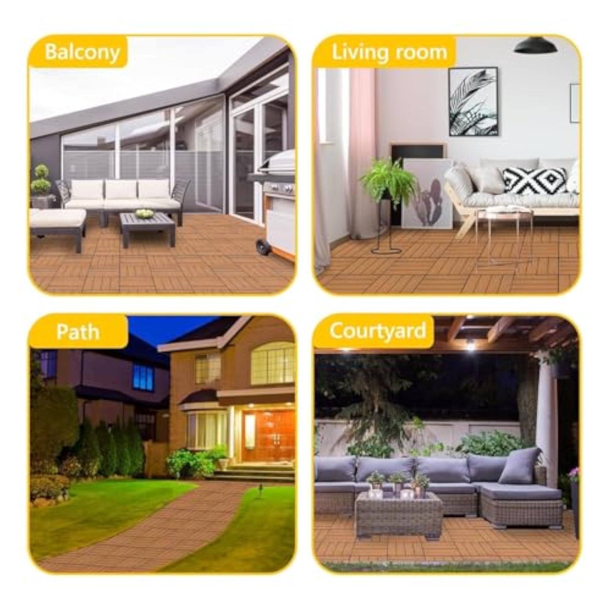 Interlocking Deck Tiles for Outdoor Use
