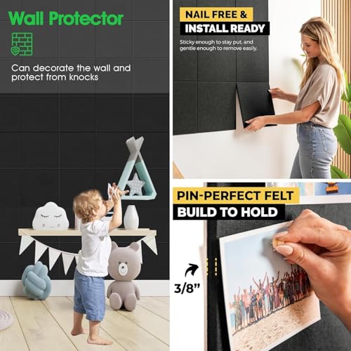 Image of Display Board Bulletin Notice Board, Reminder Board with 35pcs Drawing Pins, Lightweight to Do List Board for Wall Soft Board for Study Room, Photos, Schedules (2)