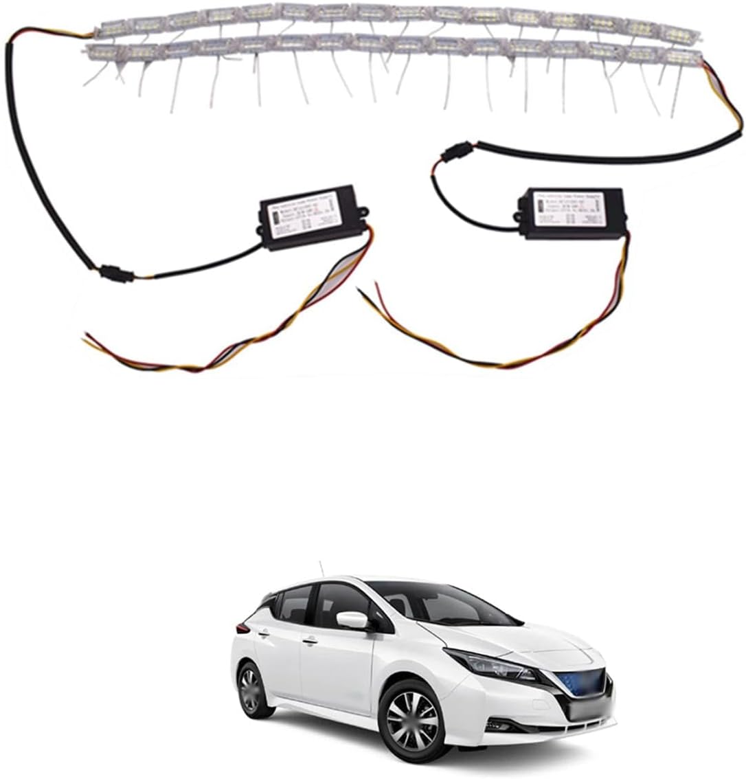 PRIKNIK Daytime Running White Light 2pc(One Pair) with Yellow Turn Signal Light 16 LED Crystal Sequential Moving Indicators DRL -Compatible with Toyota Innova Type 1 (2005-2009)