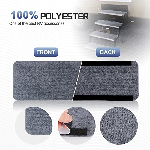 Ristow Rv Step Covers 4 Pack 24"*7.5" Camper Step Covers For Radius Steps,Rv Step Rug Rv Stair Covers Rv Accessories - Grey #TOP2