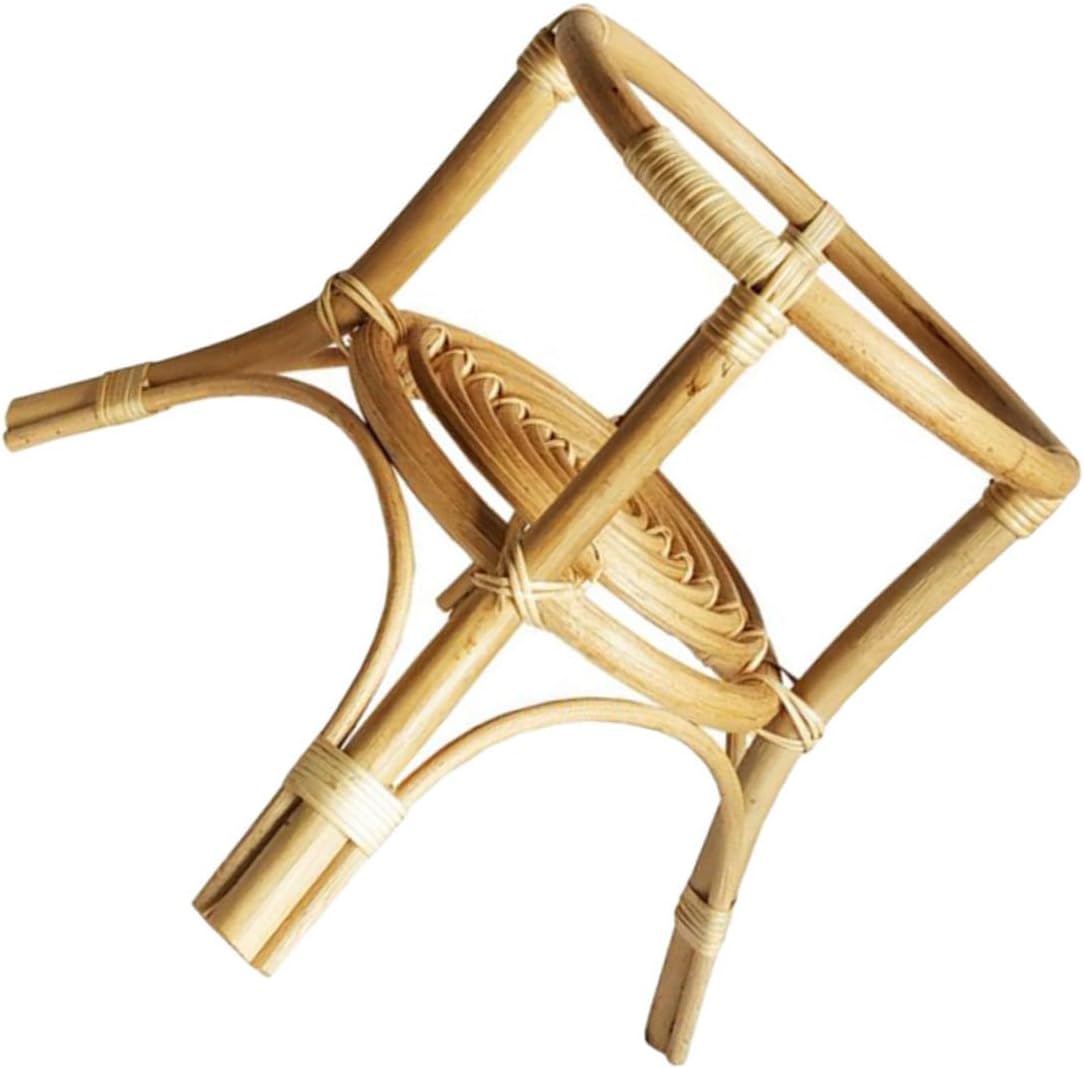 TOYANDONA Compact Rattan Weaving Flowerpot Display Rack Indoor Plant Stand with Strong Load Capacity Space-saving Shelf for Home Living and Balcony Decoration