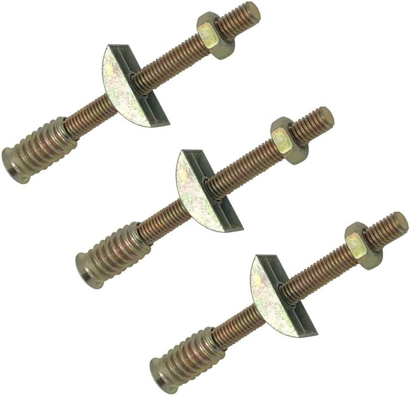 RUN 6 Pieces M8100 mm Panel Furniture Wardrobe Four-in-one Connectors Fittings Table Bed Assembly Fasteners Bolts Nuts Threads Half Moon Spacers