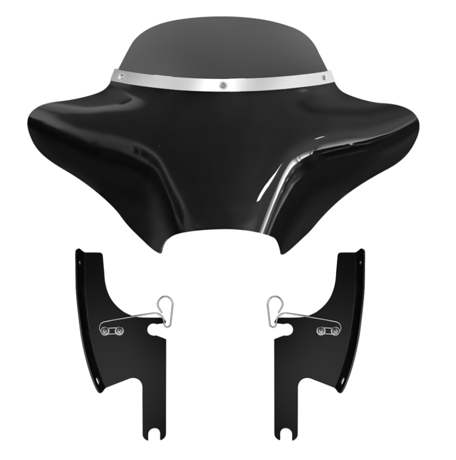 Garniture chromée de pare-brise : masquez les imperfections du carénage Batwing Harley FLHR - 8