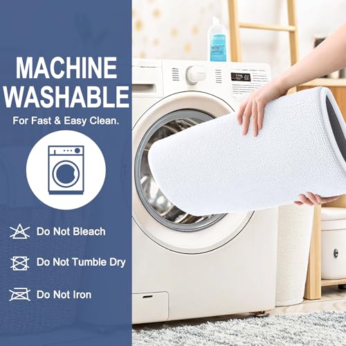 Image of OLANLY Thick Memory Foam Bath Mat Rug 30x20, Extra Soft Absorbent Bathroom Rug, Quick Dry Bath Mats, Non-Slip, Machine Washable Carpet for Bathroom, Tub and Shower, Home Decor Accessories, White