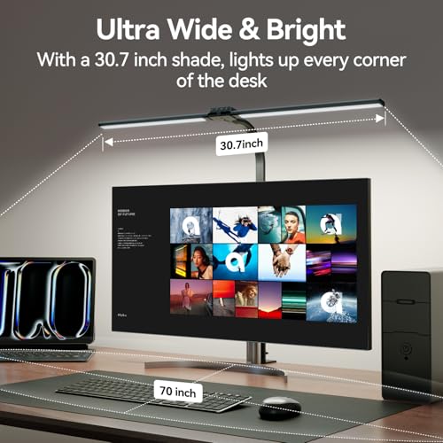 ausdom led desk lamp for home office 24w ultra bright architect task light with clamp amp usb port 5 colors amp dimming touch control flexible gooseneck for reading crafting gaming- 50 lighting modes