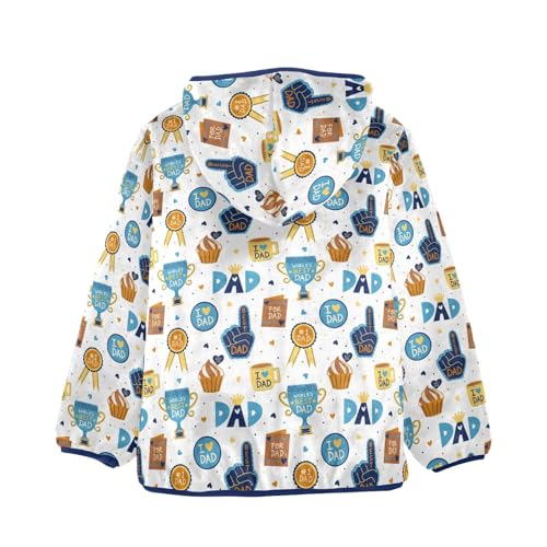 Father's Day Dad Appreciation Icons Girls Fleece Jacket Girls Fall Jacket Girls Zip Up Hoodie Girls Sherpa Jacket 2-10T2