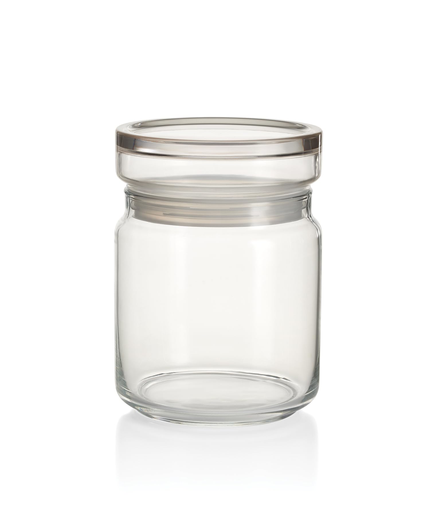 Comptoir de famille 0.75L Glass Jar with Lid - Stackable & Nestable Airtight, Durable Dry Food Storage - Dishwasher Safe