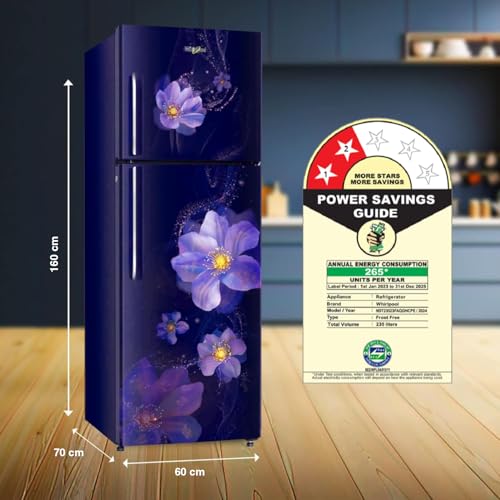 Image of Whirlpool 235 L 2 Star Frost Free inverter Double Door Refrigerator (NEO 278LH PRM SAPPHIRE VIOLA(2s)-TL, Blue)