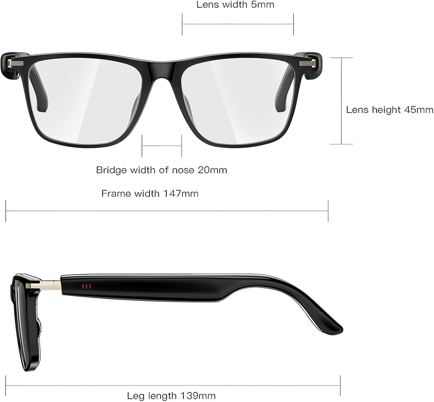 Ai Smart Glasses with Chat GPT, Bluetooth Glasses for Men Women with 160+ Language & Accents, Translation Glasses Color-Change Lens, Smart Eyewear for Gaming Meeting Travel Trade Business, (Black) M01 image 9 of 9 B0FBGNK5VN