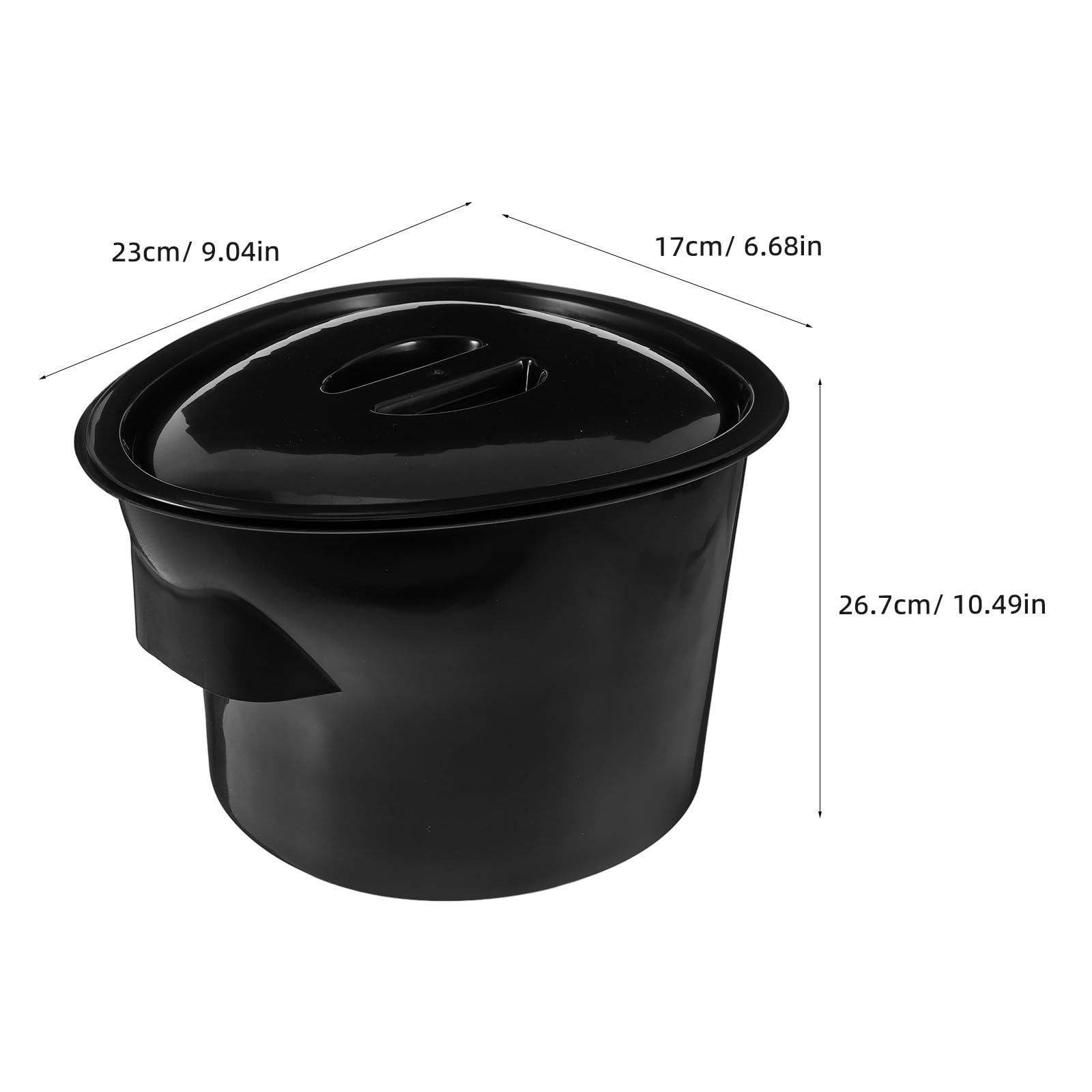 TOYANDONA Orinal para Ancianos con Tapa, Cubo de Orina de Plástico Negro, Recipiente Portátil para Orina, Bacinilla para Cuidado y Uso en Casa, Baño Portátil para Personas Mayores