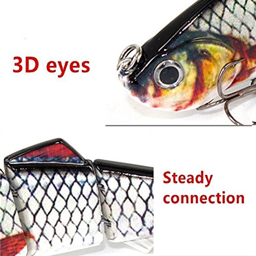 image for Sfeexun Lifelike 4 Segment Big Giant Sinking Fishing Bass Lures Artifi